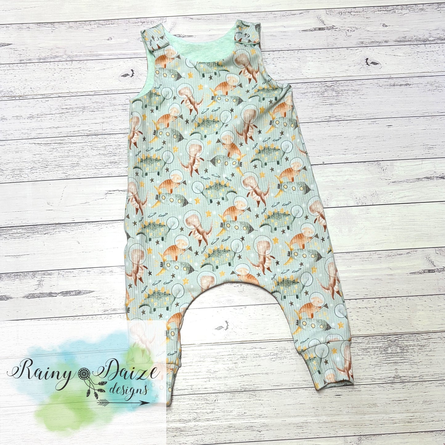 Size 0 Dino Harem Romper