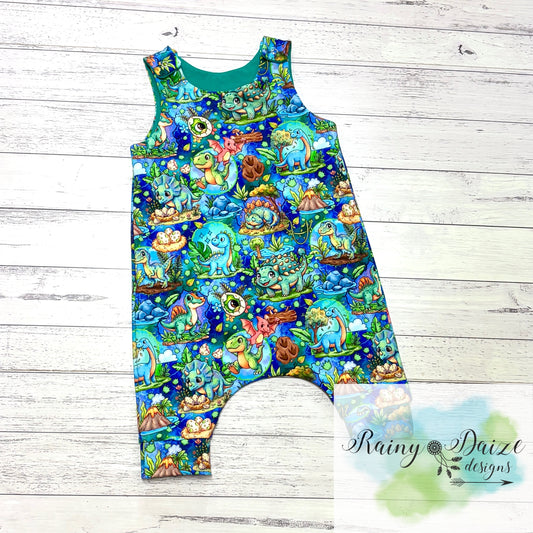 Dino World Harem Romper