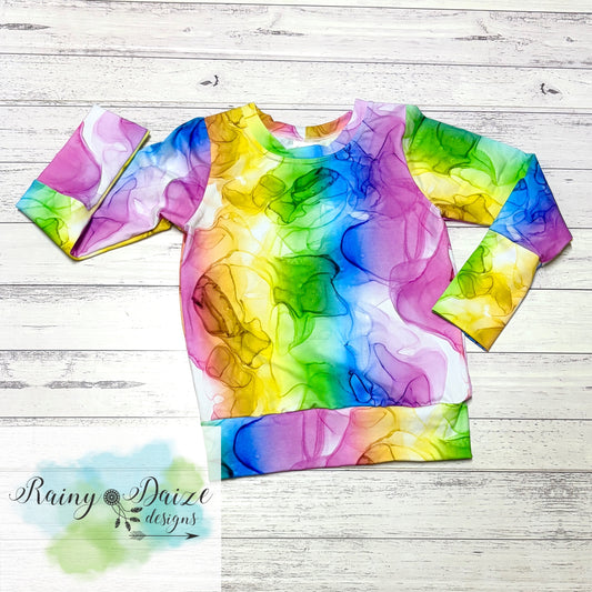 Size 3-6y GWM Rainbow Ink Top
