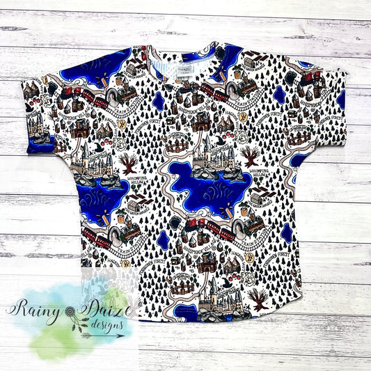 Size 7-10y GWM HP Map Dolman