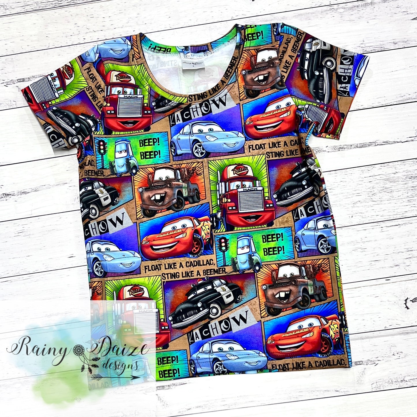 Size 6 Cars Tee