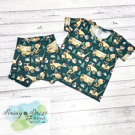 Christmas Trucks Tee & Bummies Set