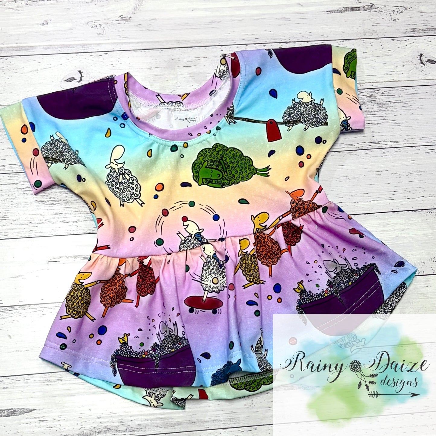 Green Sheep Peplum Top