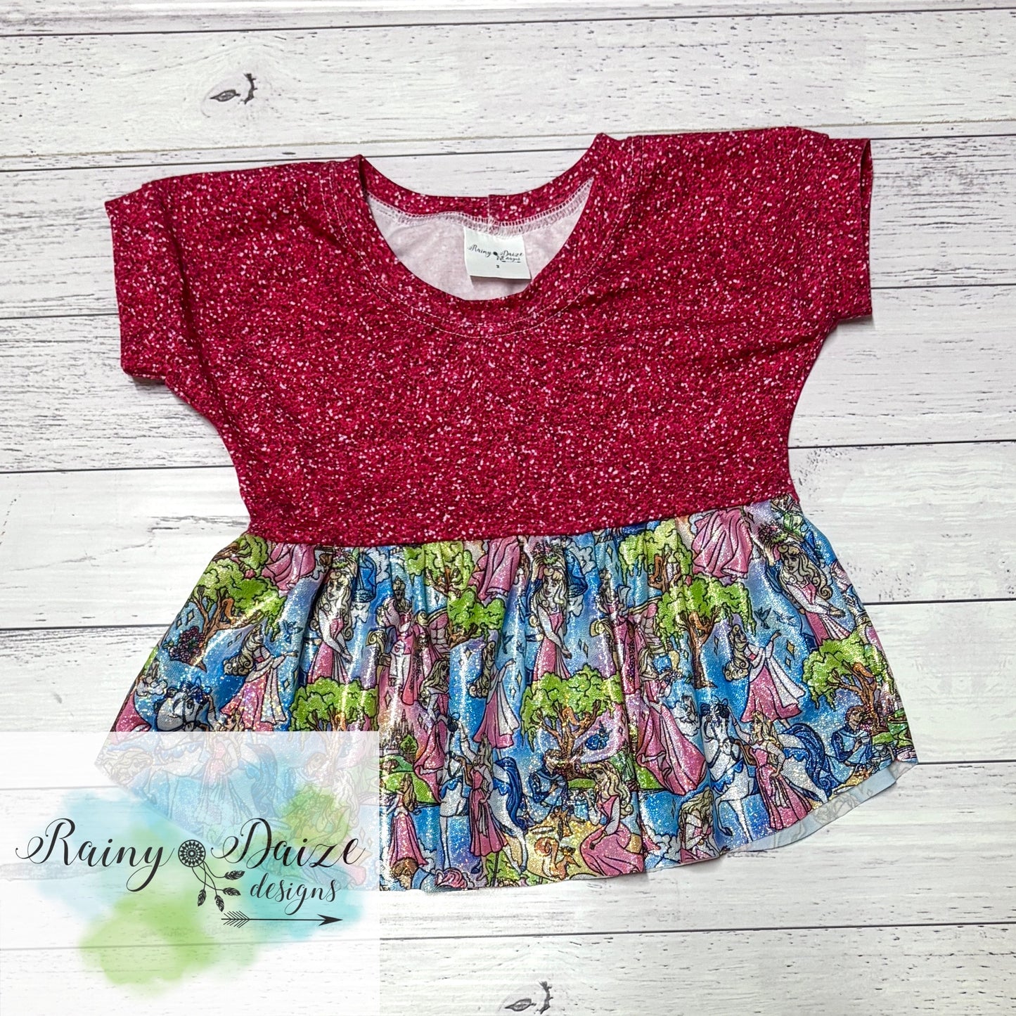 Size 2 Sleeping Beauty Peplum Top