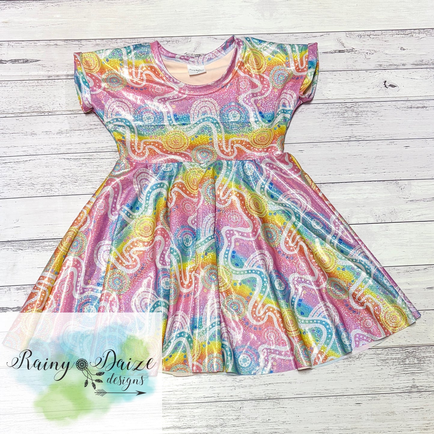 Size 6 Holographic Peplum Dress