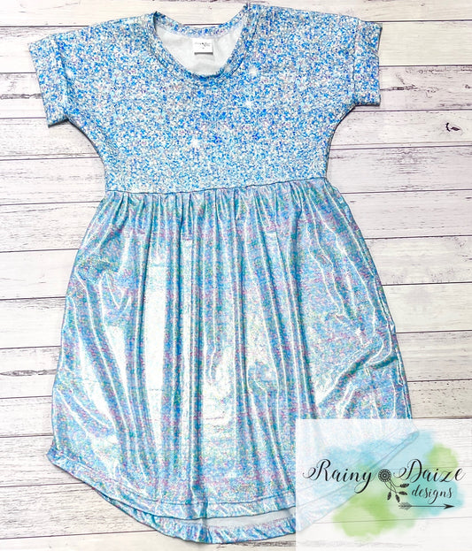 Glittery Mermaid Peplum Dress