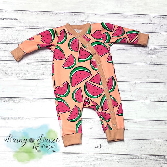 Watermelon Snap Romper